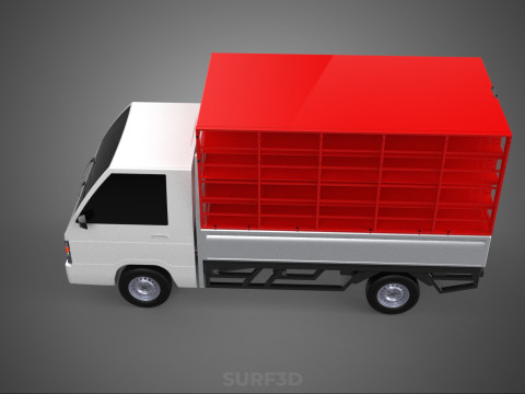 CARRIER POULTRY CHICKENS RACK FENCE CAGE CARGO TRUCK PICKUP CAR Modelo 3D
