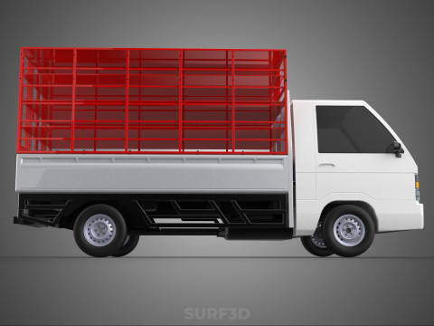 CARRIER POULTRY CHICKENS RACK FENCE CAGE CARGO TRUCK PICKUP CAR Modelo 3D