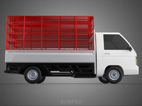 CARRIER POULTRY CHICKENS RACK FENCE CAGE CARGO TRUCK PICKUP CAR 3D Model