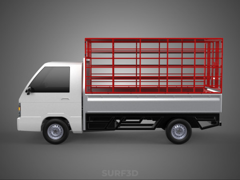 CARRIER POULTRY CHICKENS RACK FENCE CAGE CARGO TRUCK PICKUP CAR Modelo 3D