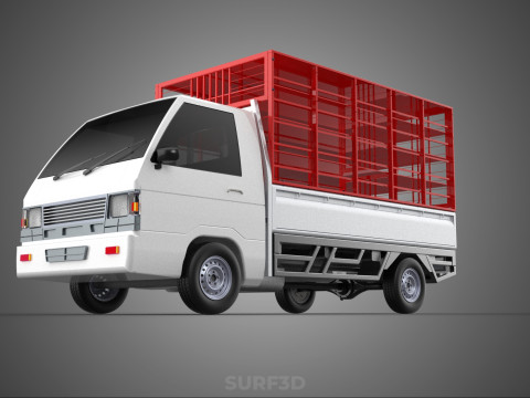 CARRIER POULTRY CHICKENS RACK FENCE CAGE CARGO TRUCK PICKUP CAR Modelo 3D