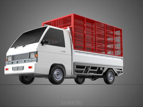 CARRIER POULTRY CHICKENS RACK FENCE CAGE CARGO TRUCK PICKUP CAR 3D Model