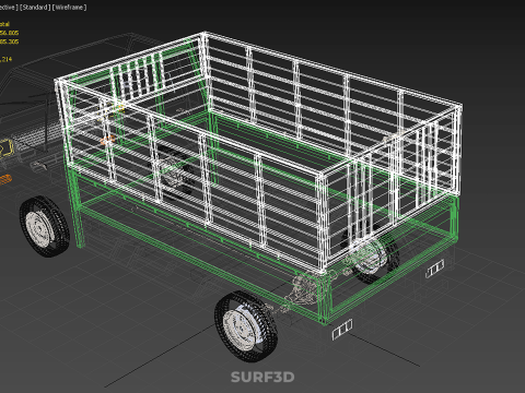 FOWL POULTRY BIRD CARRIER RACK FENCE CAGE TRUCK PICKUP CAR CARGO Model 3D