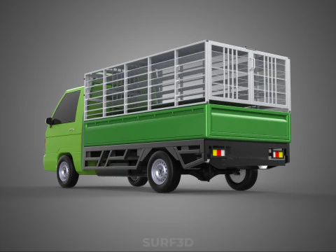 मुर्गी पोल्ट्री पक्षी वाहक रैक बाड़ पिंजरे ट्रक पिकअप कार कार्गो 3D मॉडल