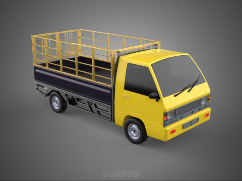 PICKUP TRUCK CAGE TRANSPORT DELIVERY CARGO LOGISTICS COMMERCIAL Modèle 3D