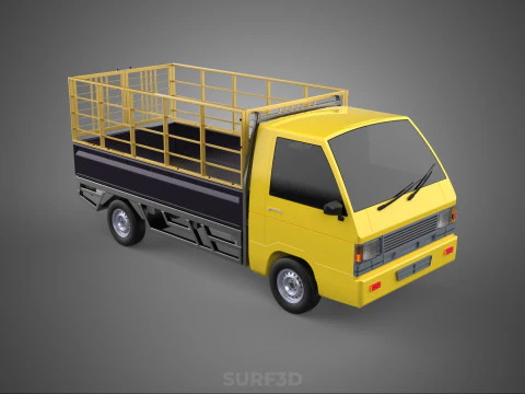 PICKUP TRUCK CAGE TRANSPORTE ENTREGA LOGÍSTICA DE CARGA COMERCIAL Modelo 3D
