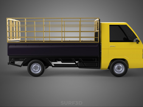 PICKUP TRUCK CAGE TRANSPORT DELIVERY CARGO LOGISTICS COMMERCIAL Modèle 3D