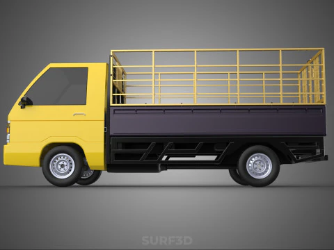 PICKUP TRUCK CAGE TRANSPORT DELIVERY CARGO LOGISTICS COMMERCIAL 3D Model