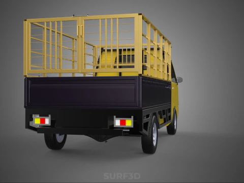 PICKUP TRUCK CAGE TRANSPORT DELIVERY CARGO LOGISTICS COMMERCIAL 3D Model