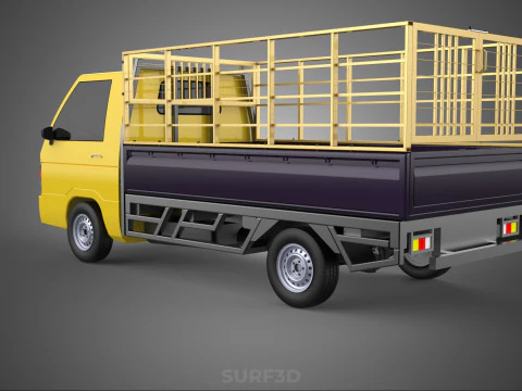 PICKUP TRUCK CAGE TRANSPORT DELIVERY CARGO LOGISTICS COMMERCIAL 3D Model