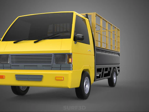 PICKUP TRUCK CAGE TRANSPORT DELIVERY CARGO LOGISTICS COMMERCIAL 3D Model