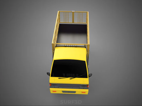 PICKUP TRUCK CAGE TRANSPORT DELIVERY CARGO LOGISTICS COMMERCIAL 3D Model