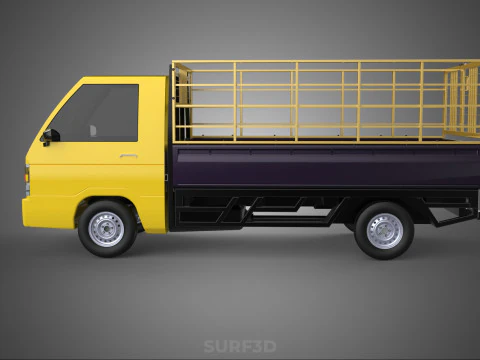 PICKUP TRUCK CAGE TRANSPORT DELIVERY CARGO LOGISTICS COMMERCIAL 3D Model
