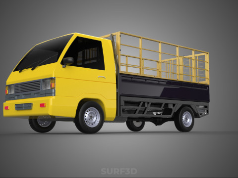 PICKUP TRUCK CAGE TRANSPORT DELIVERY CARGO LOGISTICS COMMERCIAL Modèle 3D