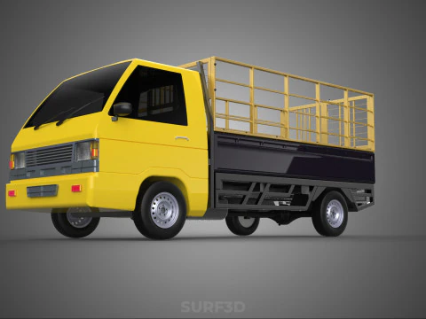 PICKUP TRUCK CAGE TRANSPORT DELIVERY CARGO LOGISTICS COMMERCIAL 3D Model
