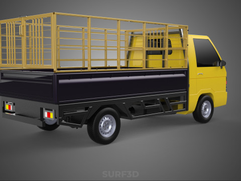 PICKUP TRUCK CAGE TRANSPORT DELIVERY CARGO LOGISTICS COMMERCIAL Modèle 3D