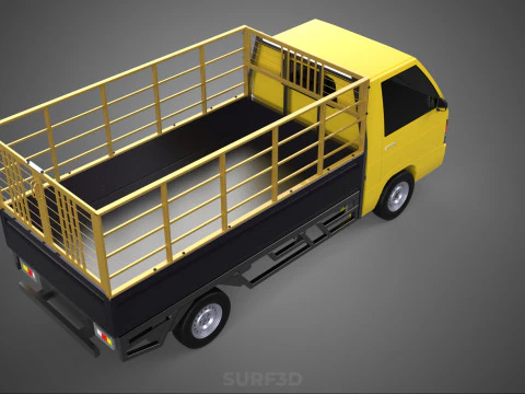 PICKUP TRUCK CAGE TRANSPORT DELIVERY CARGO LOGISTICS COMMERCIAL 3D Model