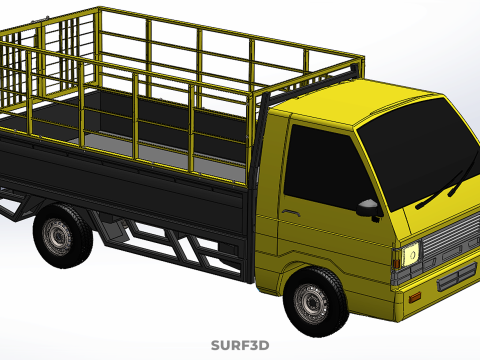 PICKUP TRUCK CAGE TRANSPORT DELIVERY CARGO LOGISTICS COMMERCIAL Modèle 3D