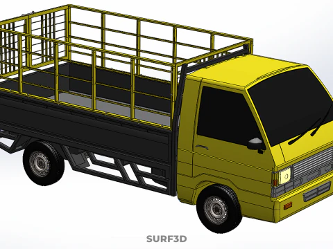 PICKUP TRUCK CAGE TRANSPORT DELIVERY CARGO LOGISTICS COMMERCIAL 3D Model