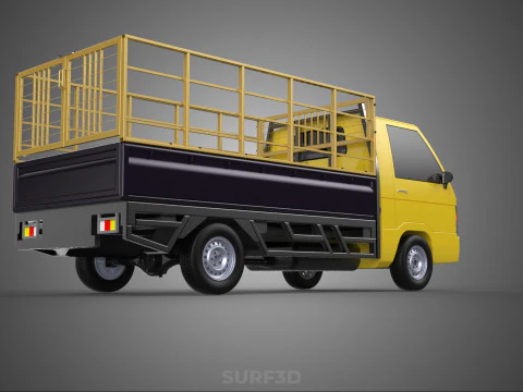 PICKUP TRUCK CAGE TRANSPORT DELIVERY CARGO LOGISTICS COMMERCIAL 3D Model