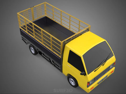 PICKUP TRUCK CAGE TRANSPORT DELIVERY CARGO LOGISTICS COMMERCIAL 3D Model