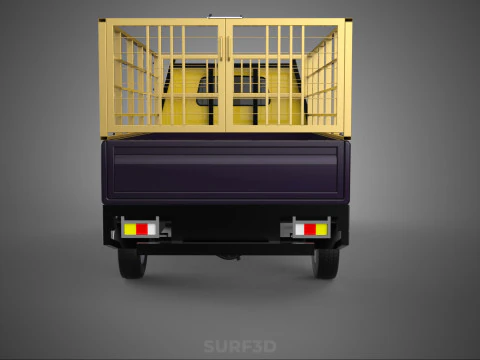 PICKUP TRUCK CAGE TRANSPORT DELIVERY CARGO LOGISTICS COMMERCIAL 3D Model