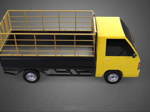 PICKUP TRUCK CAGE TRANSPORT DELIVERY CARGO LOGISTICS COMMERCIAL 3D Model