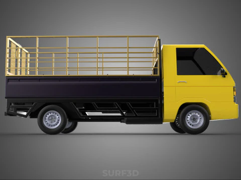 PICKUP TRUCK CAGE TRANSPORT DELIVERY CARGO LOGISTICS COMMERCIAL 3D Model