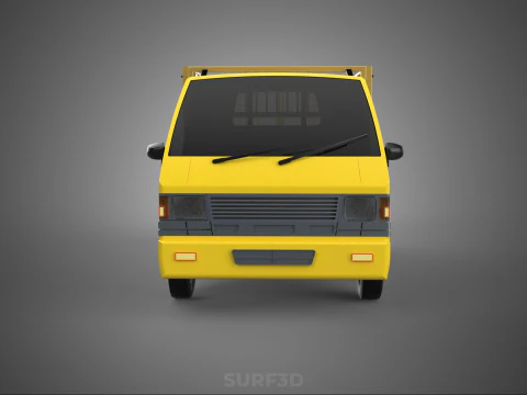 PICKUP TRUCK CAGE TRANSPORT DELIVERY CARGO LOGISTICS COMMERCIAL 3D Model