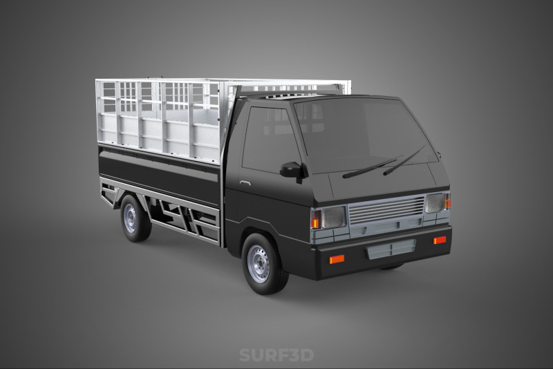 BAKKIE UTE PICKUP CAGE FLAT DECK COLT DELICA L 300 TRUCK CARGO 3D मॉडल .c4d .max .obj .3ds .fbx .stl .blend 