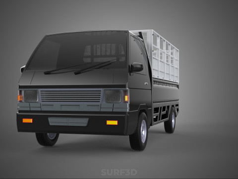 BAKKIE UTE PICKUP CAGE FLAT DECK COLT DELICA L 300 TRUCK CARGO 3D मॉडल