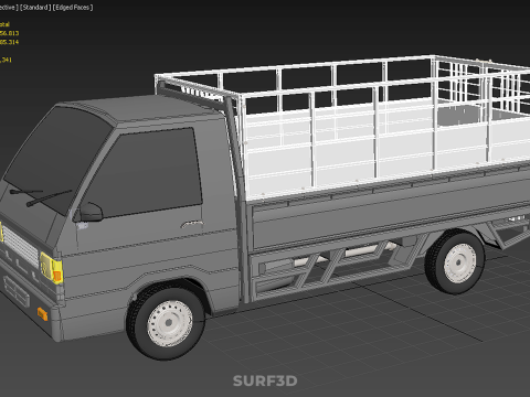 BAKKIE UTE PICKUP CAGE FLAT DECK COLT DELICA L 300 TRUCK CARGO 3D मॉडल