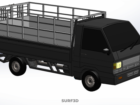 BAKKIE UTE PICKUP CAGE FLAT DECK COLT DELICA L 300 TRUCK CARGO 3D मॉडल