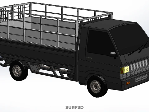 BAKKIE UTE PICKUP CAGE FLAT DECK COLT DELICA L 300 TRUCK CARGO 3D Model