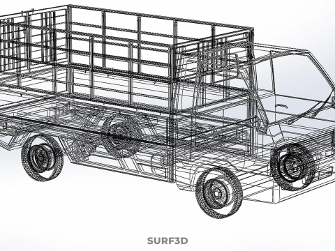 BAKKIE UTE PICKUP CAGE FLAT DECK COLT DELICA L 300 TRUCK CARGO 3D Model