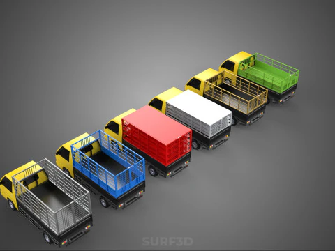 ALL TYPE CAGE BAKKIE UTE PICKUP TRUCK TRANSPORT DELIVERY CARGO 3D Model