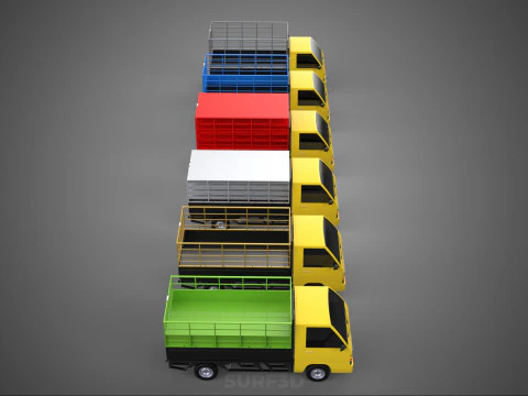 ALL TYPE CAGE BAKKIE UTE PICKUP TRUCK TRANSPORT DELIVERY CARGO 3D Model