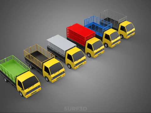 ALL TYPE CAGE BAKKIE UTE PICKUP TRUCK TRANSPORT DELIVERY CARGO 3D Model