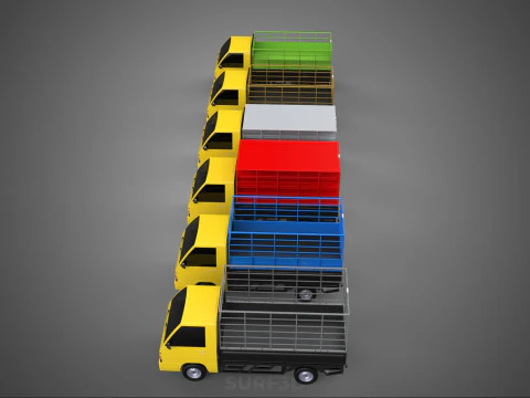 ALL TYPE CAGE BAKKIE UTE PICKUP TRUCK TRANSPORT DELIVERY CARGO 3D Model