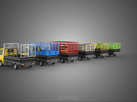 ALL TYPE CAGE BAKKIE UTE PICKUP TRUCK TRANSPORT DELIVERY CARGO 3D Model