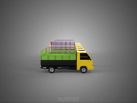 ALL TYPE CAGE BAKKIE UTE PICKUP TRUCK TRANSPORT DELIVERY CARGO 3D Model