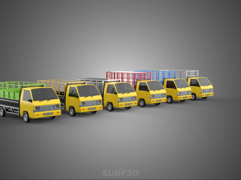 ALL TYPE CAGE BAKKIE UTE PICKUP TRUCK TRANSPORT DELIVERY CARGO 3D Модель