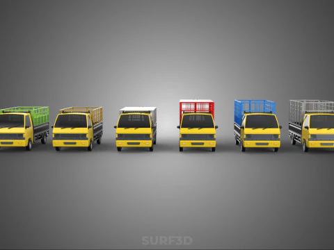 ALL TYPE CAGE BAKKIE UTE PICKUP TRUCK TRANSPORT DELIVERY CARGO 3D Model