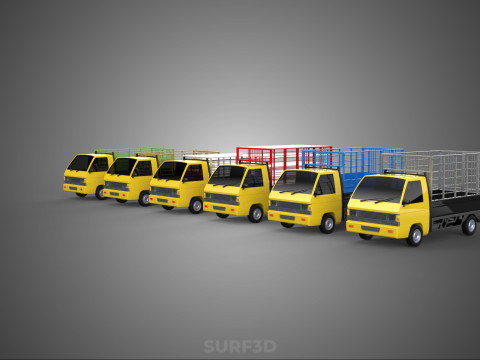 ALL TYPE CAGE BAKKIE UTE PICKUP TRUCK TRANSPORT DELIVERY CARGO 3D Модель