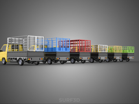 ALL TYPE CAGE BAKKIE UTE PICKUP TRUCK TRANSPORT DELIVERY CARGO 3D Модель
