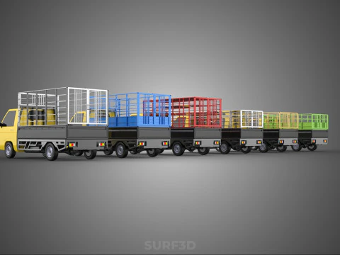 ALL TYPE CAGE BAKKIE UTE PICKUP TRUCK TRANSPORT DELIVERY CARGO 3D Model