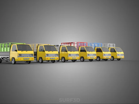 ALL TYPE CAGE BAKKIE UTE PICKUP TRUCK TRANSPORT DELIVERY CARGO 3D Model