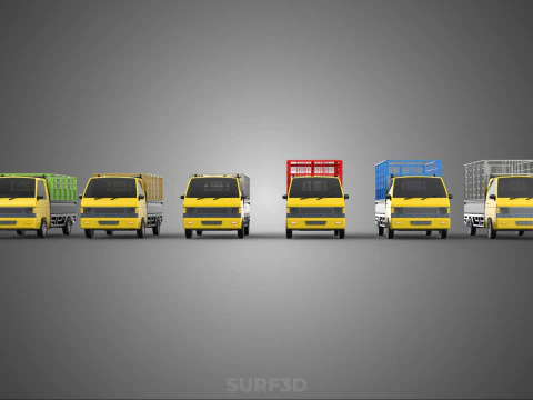 ALL TYPE CAGE BAKKIE UTE PICKUP TRUCK TRANSPORT DELIVERY CARGO 3D Model