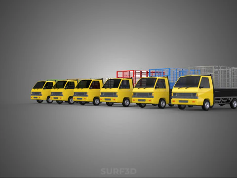 ALL TYPE CAGE BAKKIE UTE PICKUP TRUCK TRANSPORT DELIVERY CARGO 3D Model
