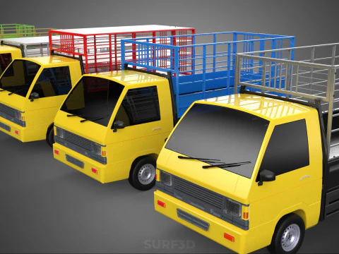 ALL TYPE CAGE BAKKIE UTE PICKUP TRUCK TRANSPORT DELIVERY CARGO 3D Model